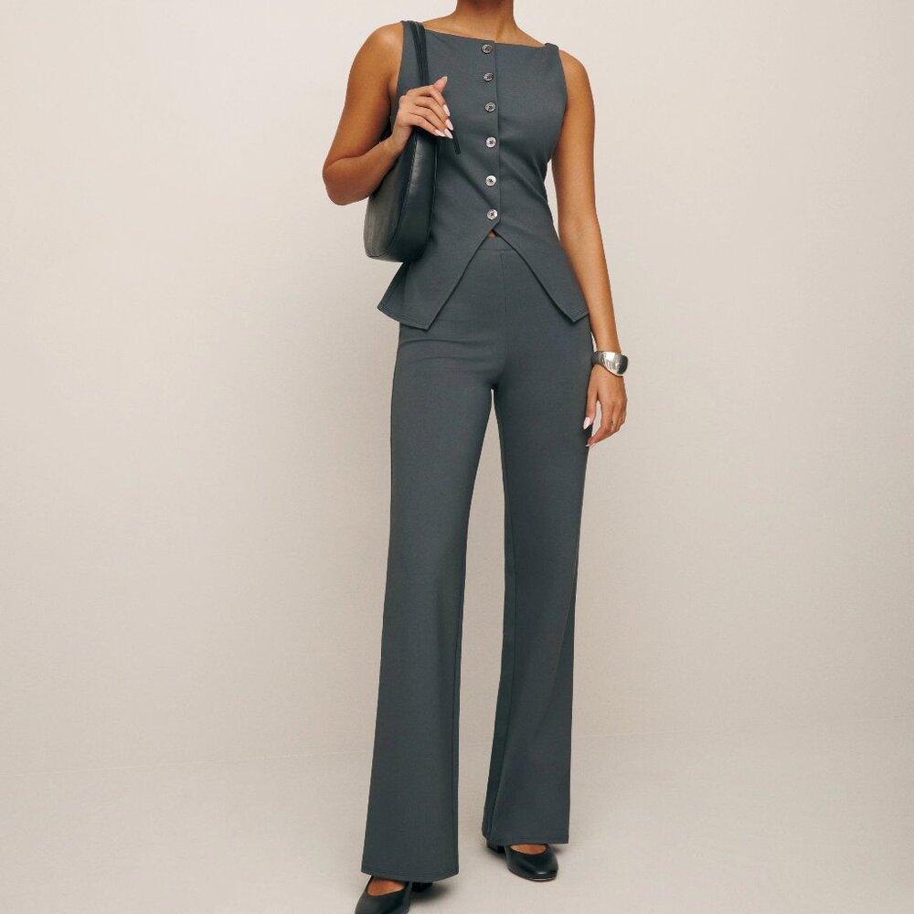 Reformation Liliana Knit Two Piece Cool Grey - Size S